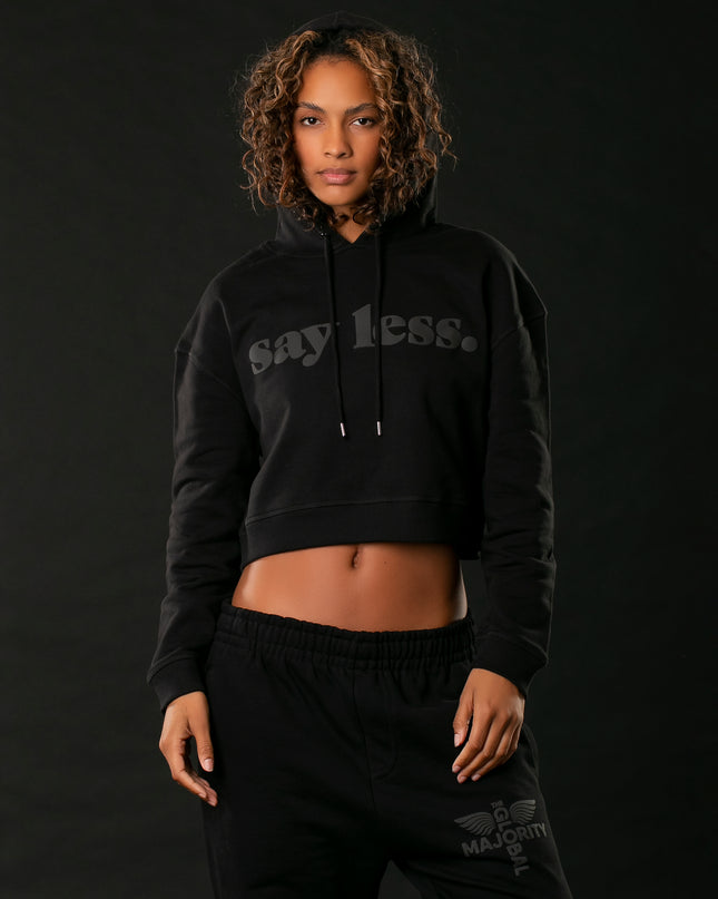 Black-On-Black x Say Less Cropped Hoodie