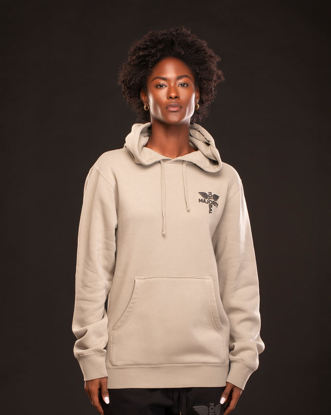 MIDWEIGHT FANNIE LOU HAMER PIGMENT WASH HOODIE CEMENT