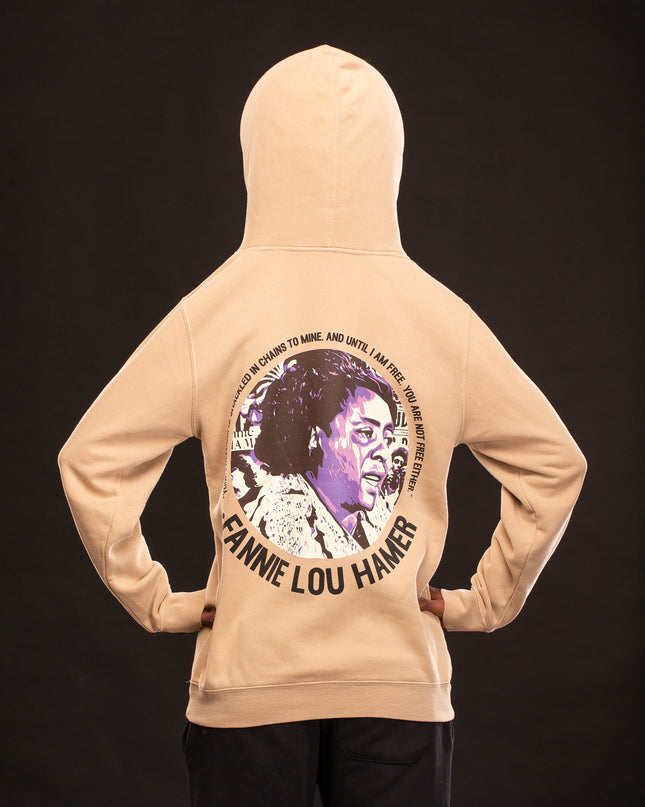 MIDWEIGHT FANNIE LOU HAMER PIGMENT WASH HOODIE SAND